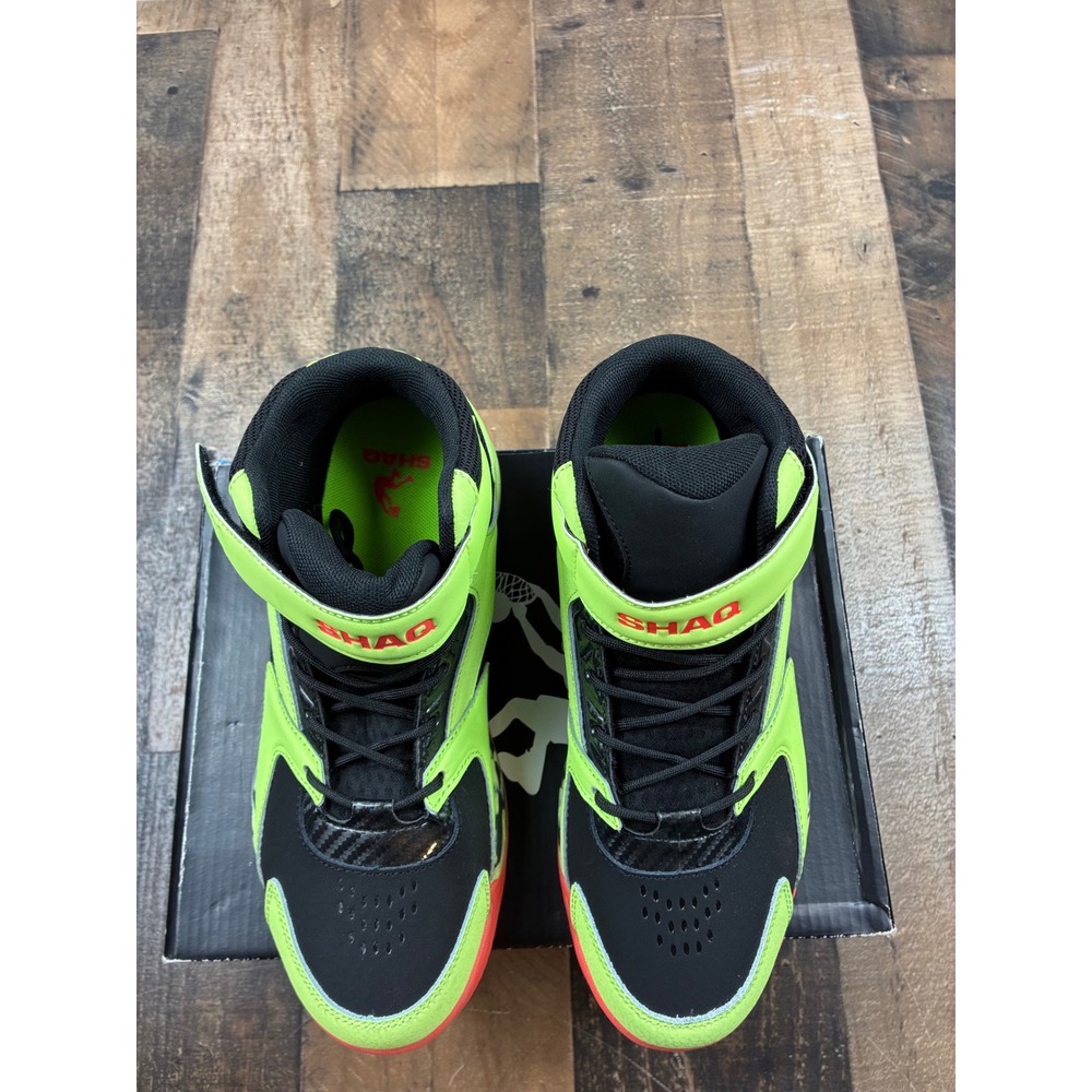 SHAQ Basketball Shoes Kids Size 7 Green Black Red Motivate SE AQ95036BK High Top - Picture 3 of 8
